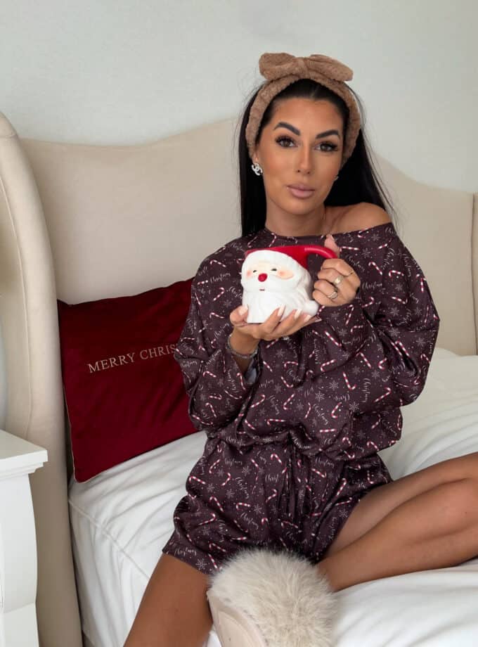 Piżamka CHRISTMAS DOSTĘPNE OD 04.12- czekoladowa