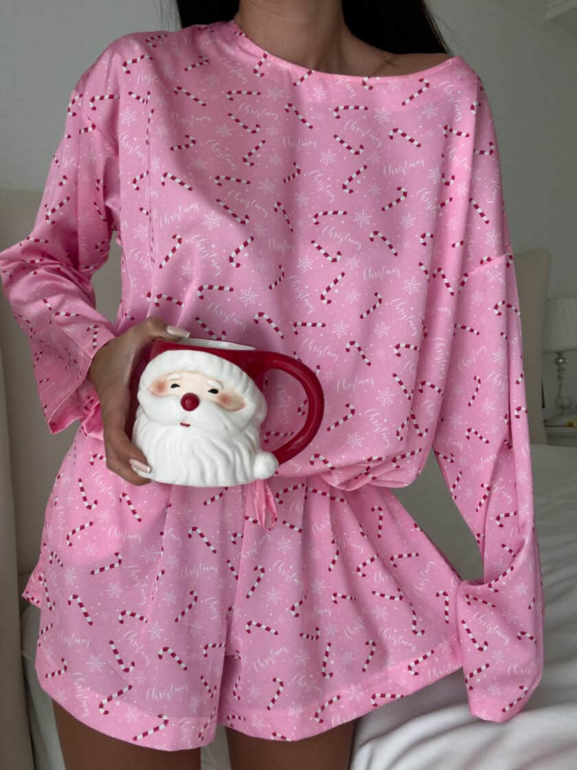 Piżamka CHRISTMAS - różowa - obrazek 8