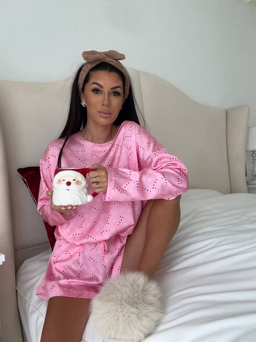 Piżamka CHRISTMAS - różowa