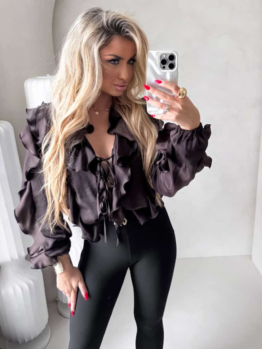 Bluzka COURTNEY - czekoladowa - obrazek 2