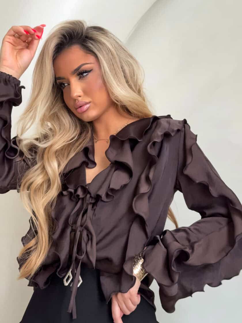 Bluzka COURTNEY - czekoladowa - obrazek 3