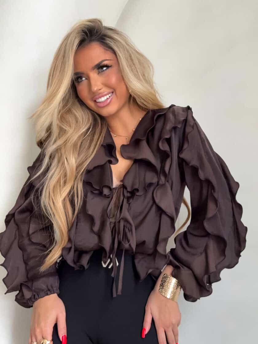 Bluzka COURTNEY - czekoladowa - obrazek 4