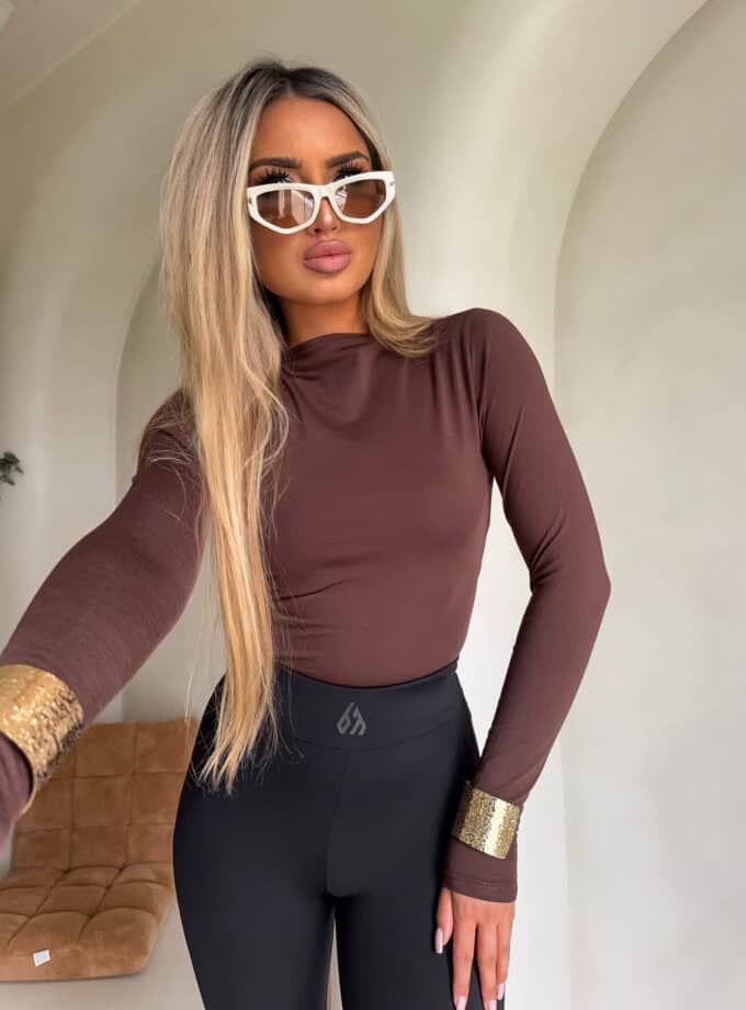 Bluzka SKIN gładka – czekoladowy