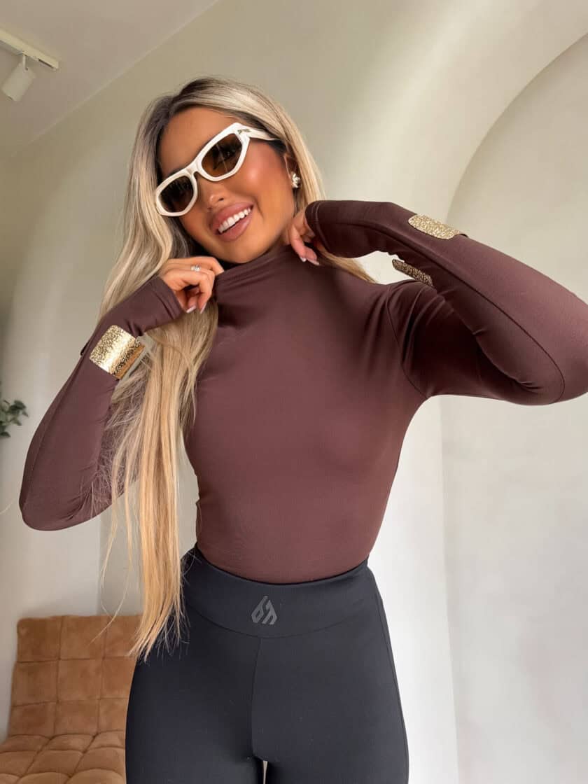 Bluzka SKIN gładka – czekoladowy - obrazek 2