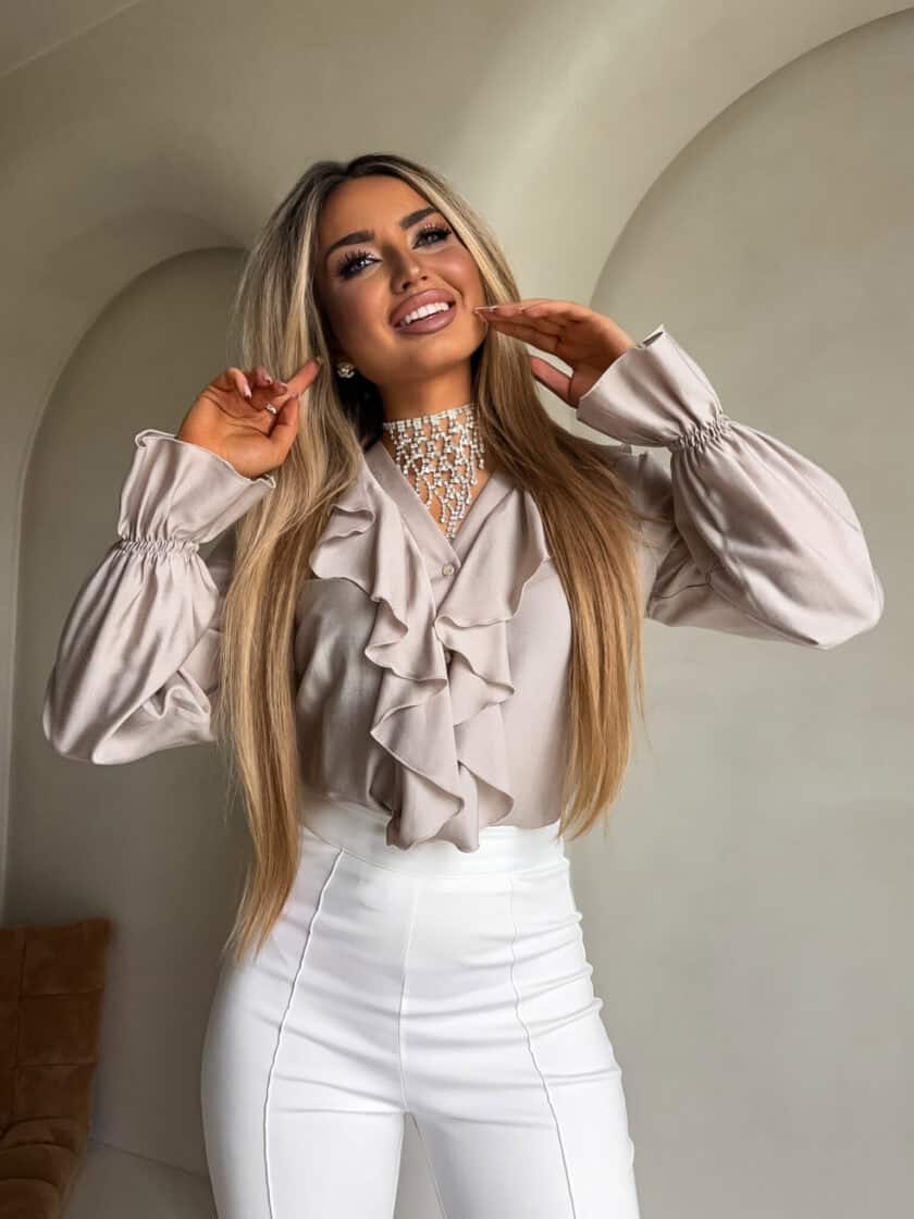 Bluzka ZARRA - jasny beż - obrazek 2