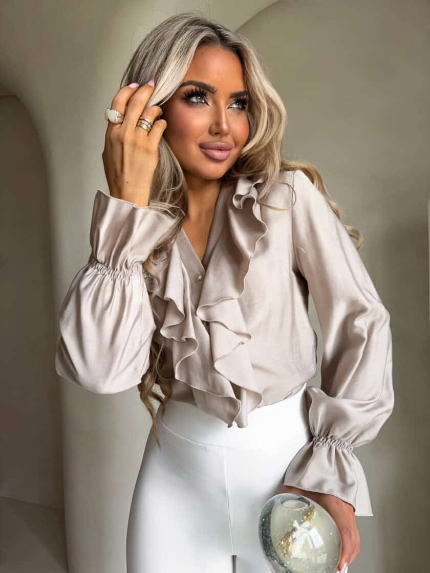 Bluzka ZARRA - jasny beż - obrazek 5