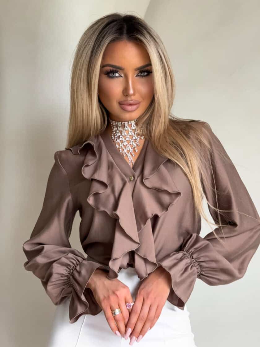 Bluzka ZARRA - mokka - obrazek 4