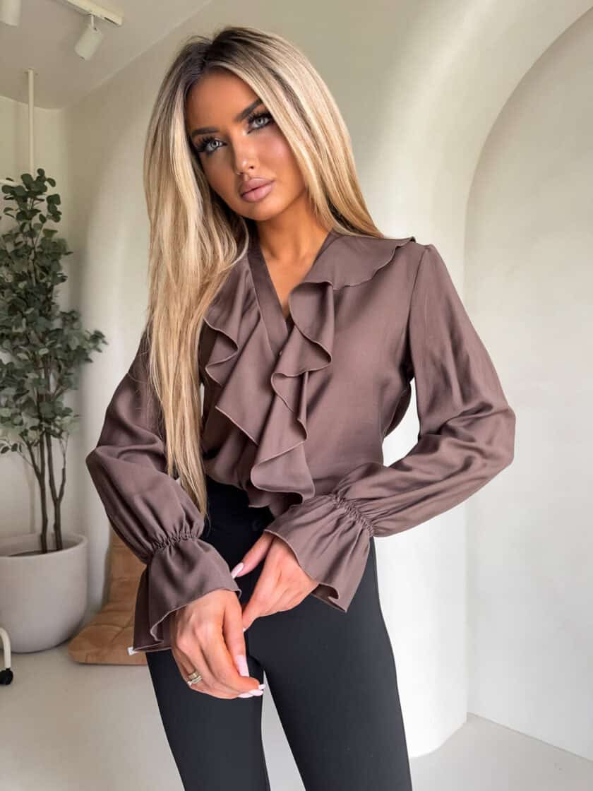 Bluzka ZARRA - czekoladowa - obrazek 2