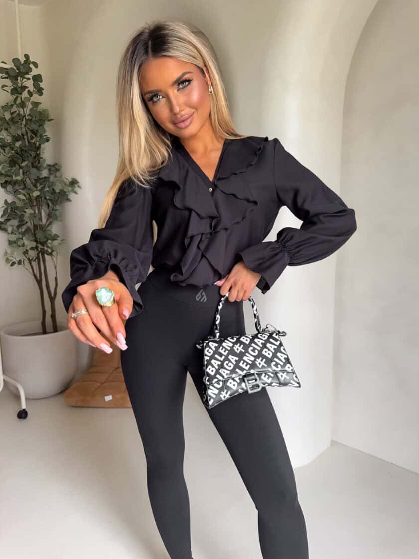 Bluzka ZARRA - czarna - obrazek 3