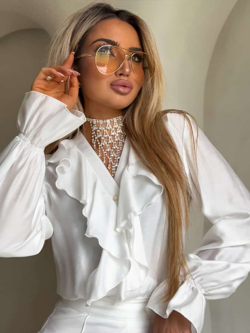 Bluzka ZARRA - ecru - obrazek 3