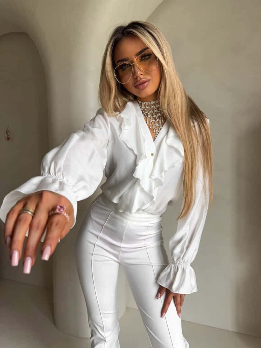 Bluzka ZARRA - ecru - obrazek 2