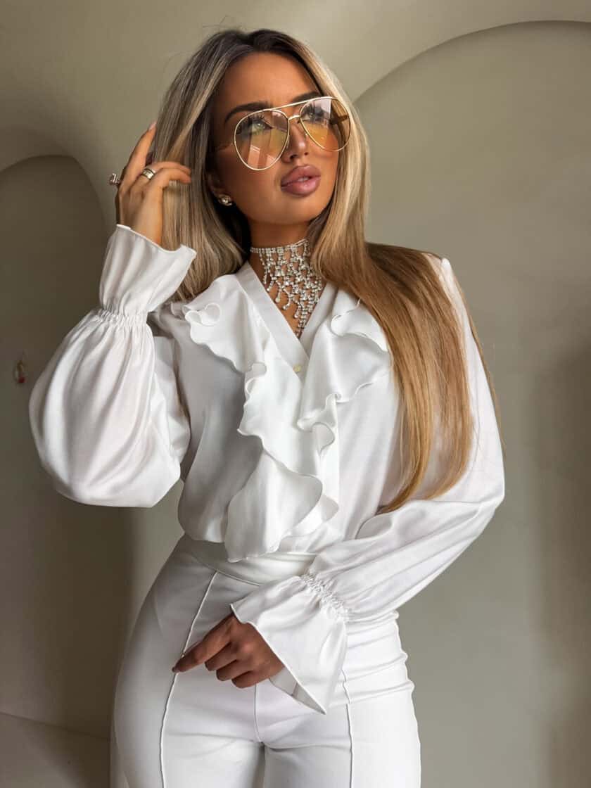 Bluzka ZARRA - ecru - obrazek 4