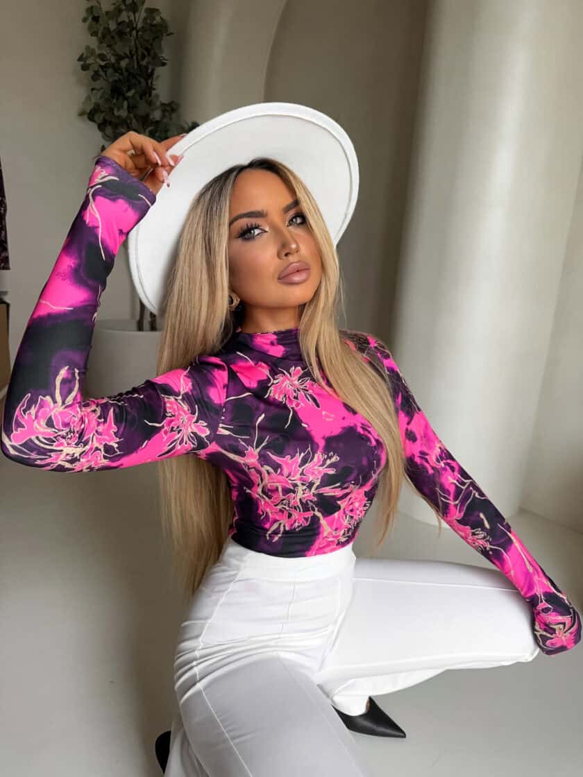 Bluzka SKIN CHAOS – fuksja - obrazek 3