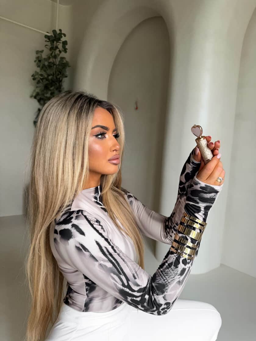 Bluzka SKIN print pantera – jasny beż - obrazek 4