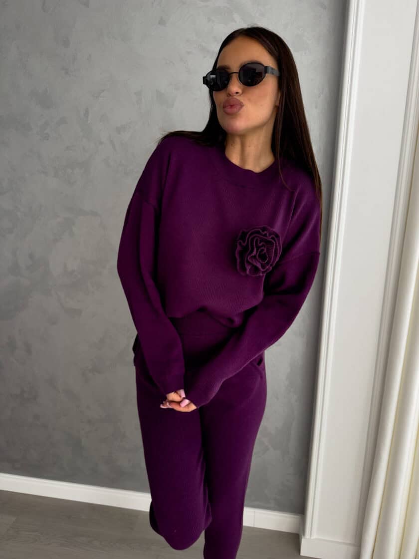 Komplet DELANI LONG – śliwka - obrazek 3