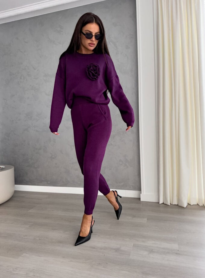 Komplet DELANI LONG – śliwka