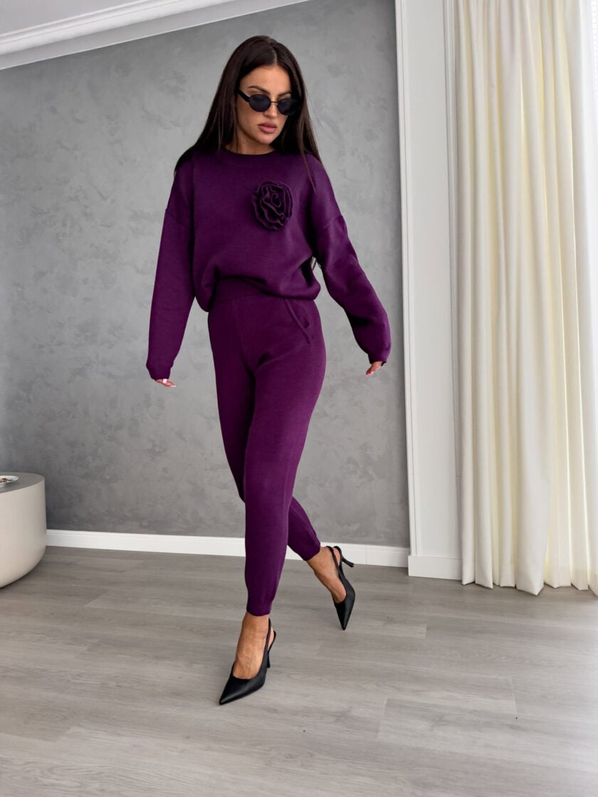 Komplet DELANI LONG – śliwka