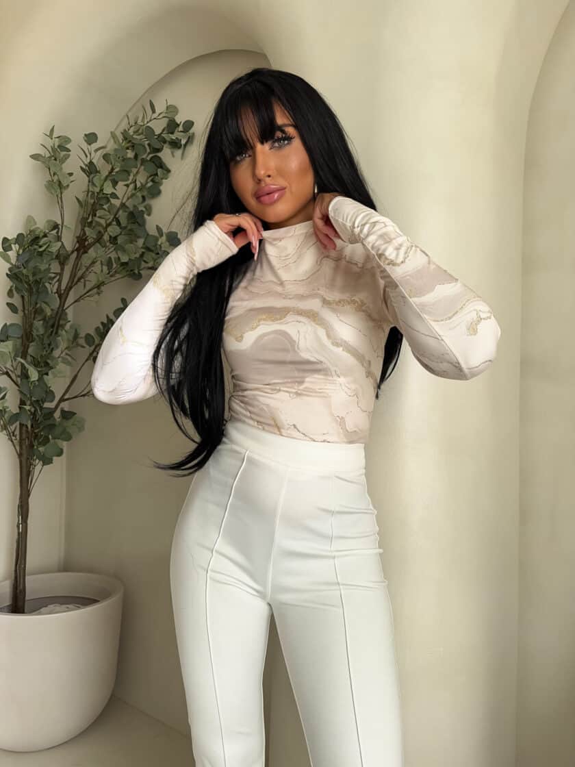 Bluzka SKIN MARMUREK – jasny beż - obrazek 4