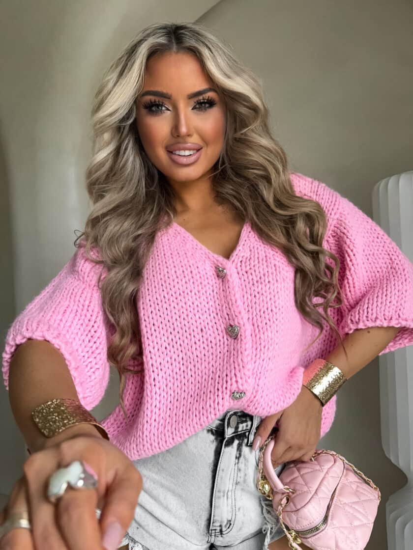 Kardigan ROYAL - różowy - obrazek 9