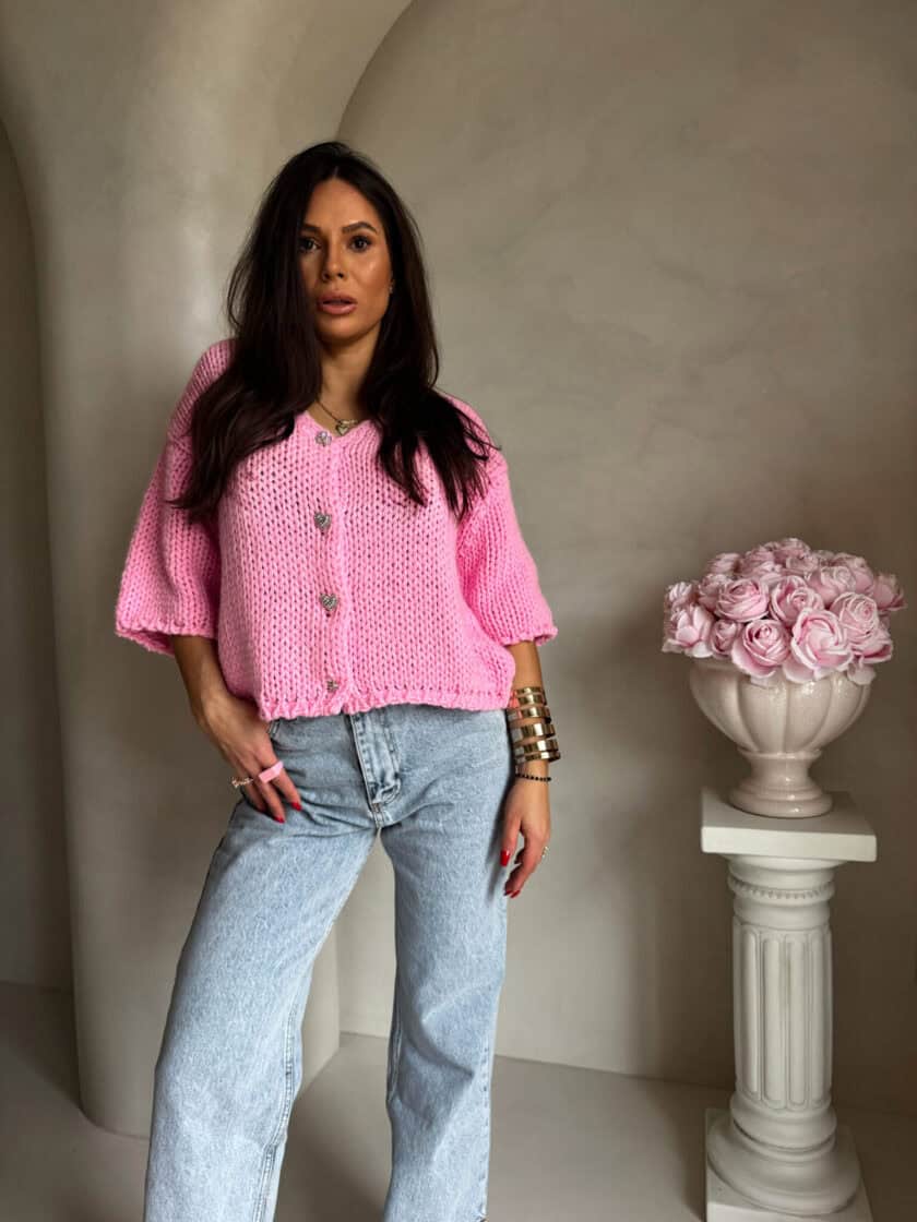 Kardigan ROYAL - różowy - obrazek 4