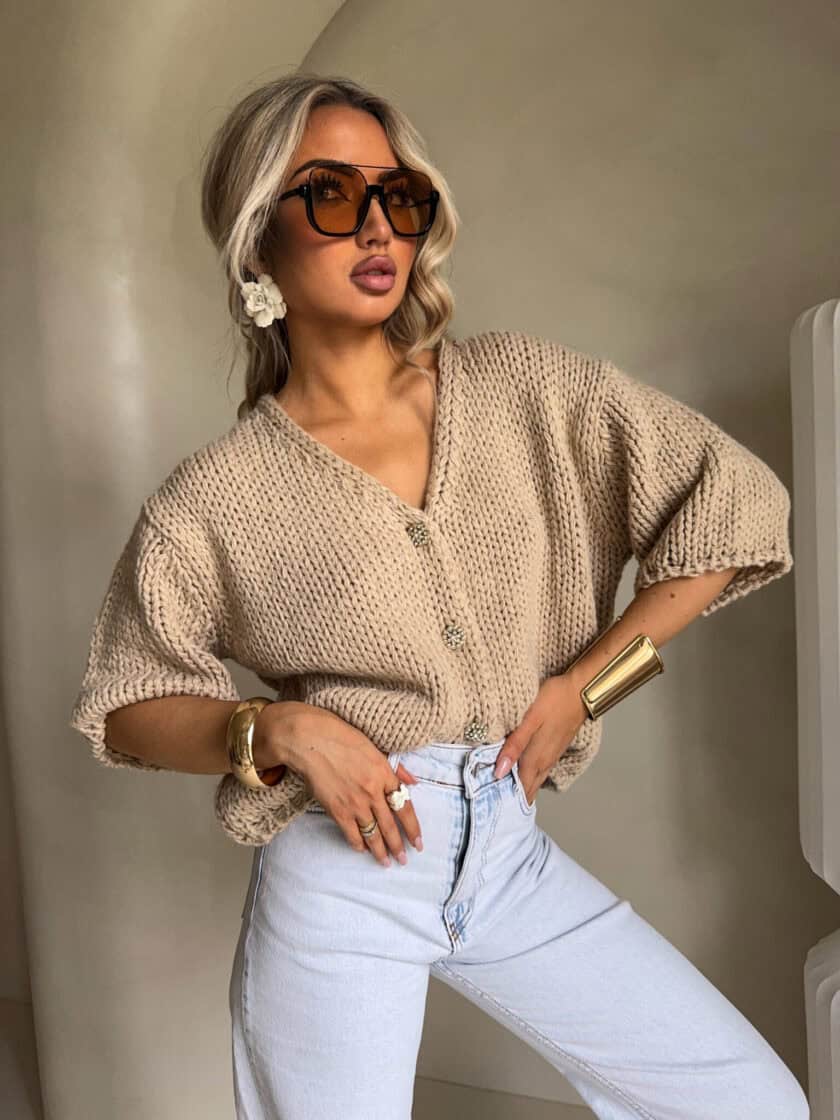 Kardigan ROYAL - ciepły beż