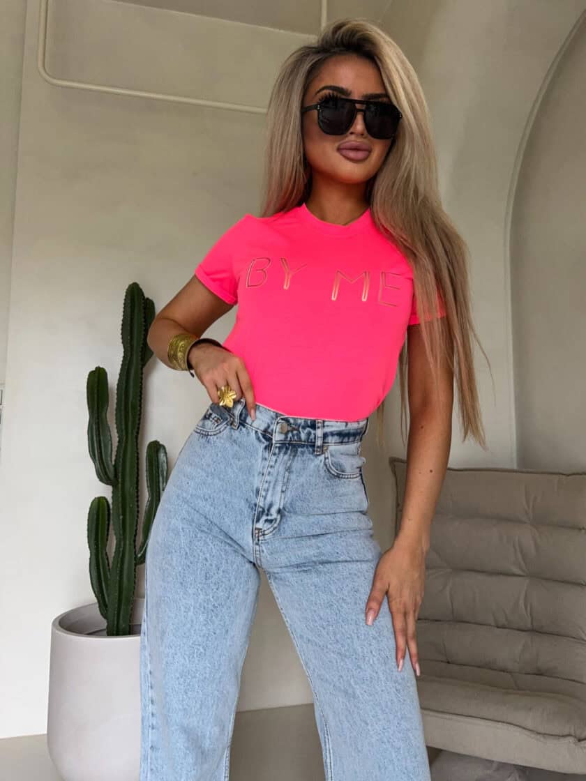 T-shirt CORI - neon róż - obrazek 3