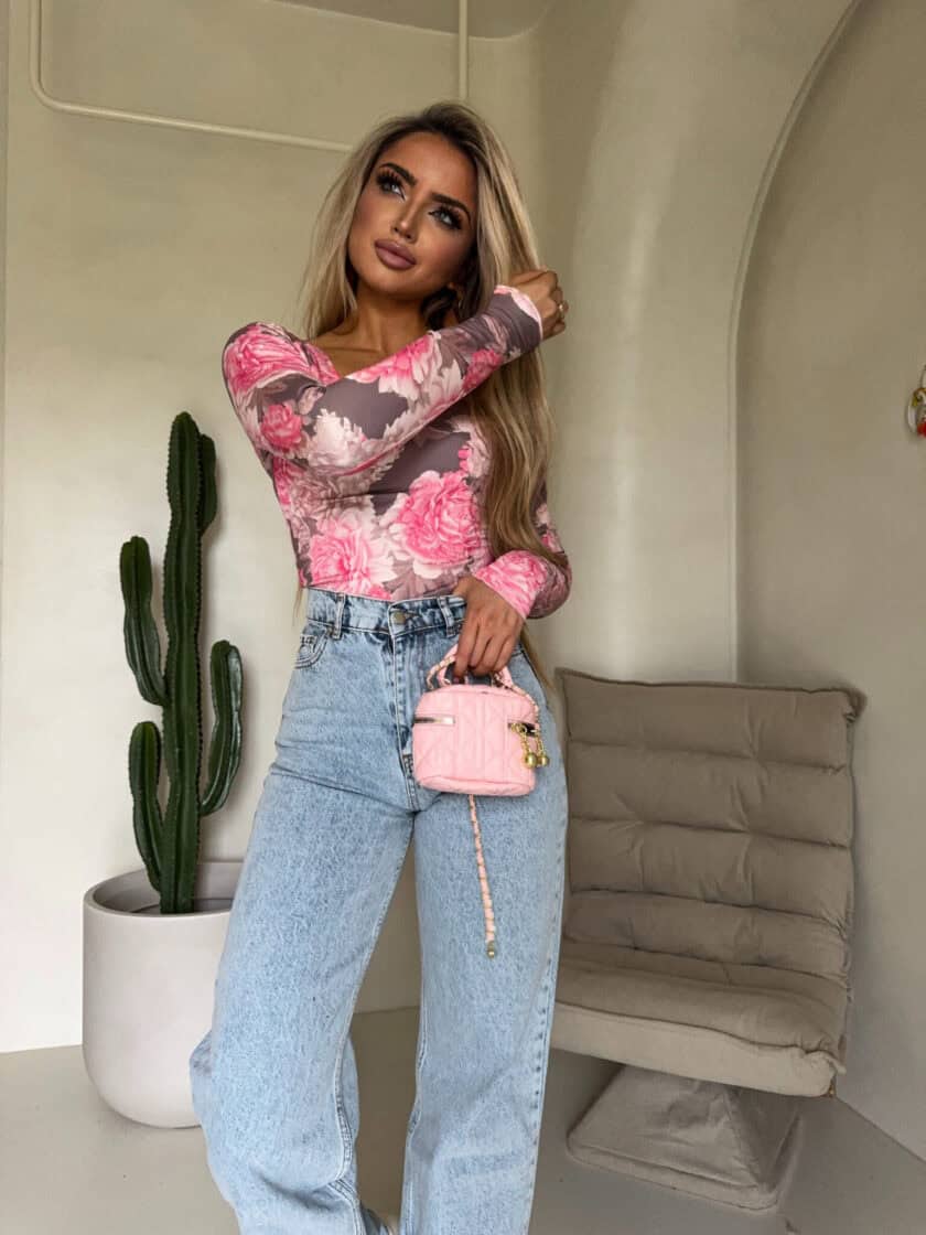 Bluzka VENEZIA print piwonia - mokka - obrazek 3