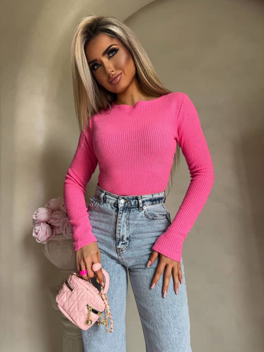 Bluzka WAFELEK – jasny róż - obrazek 5