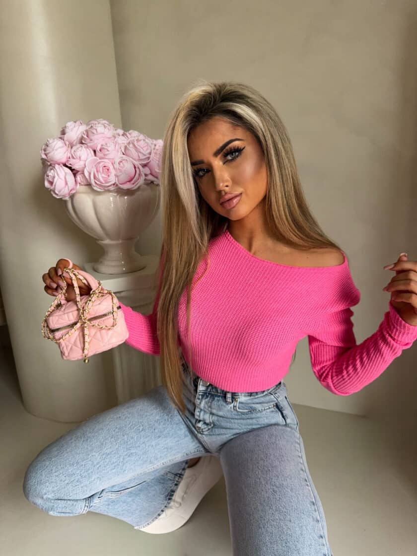 Bluzka WAFELEK – jasny róż