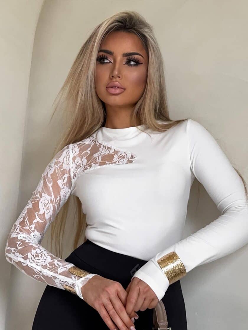 Bluzka SUZI koronka – ecru - obrazek 3