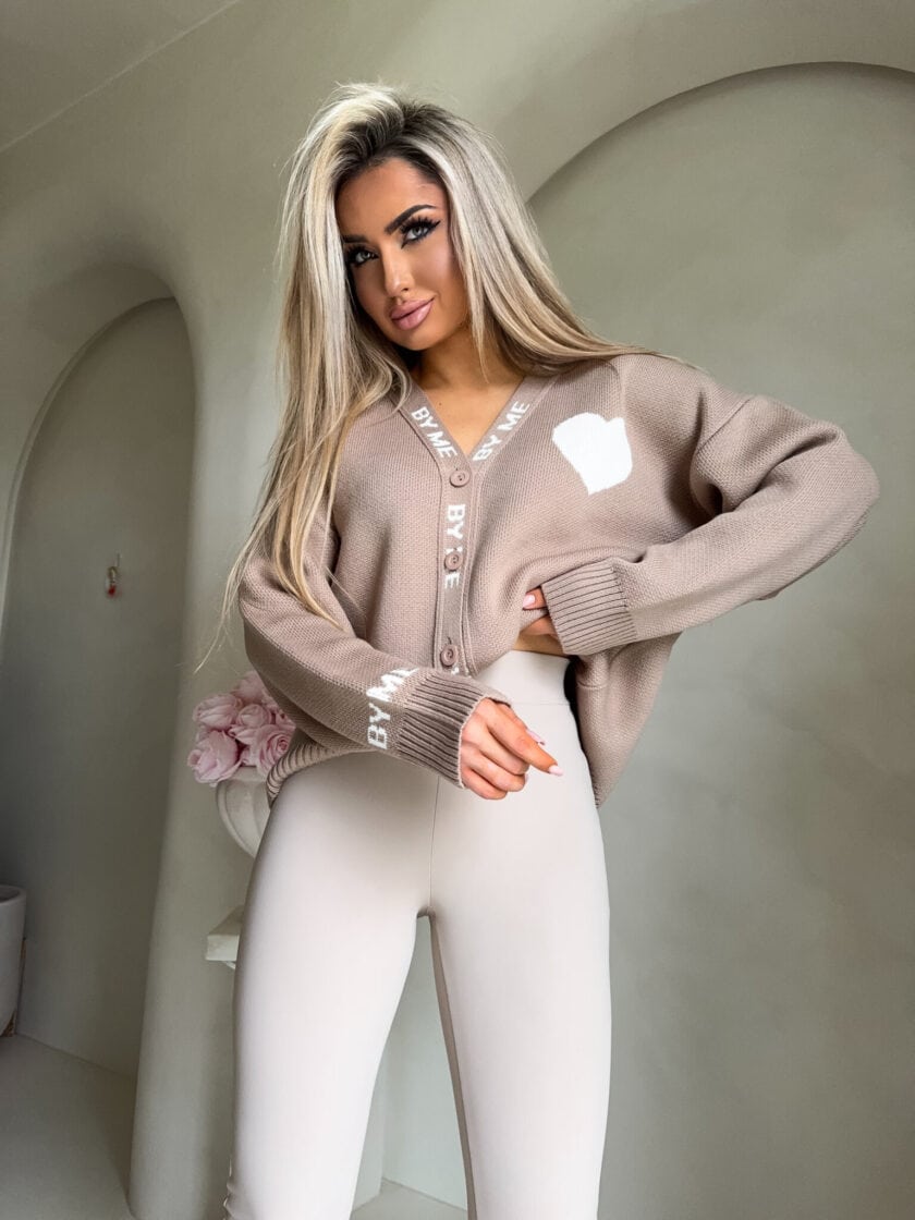 Kardigan SERCA - beżowy - obrazek 2