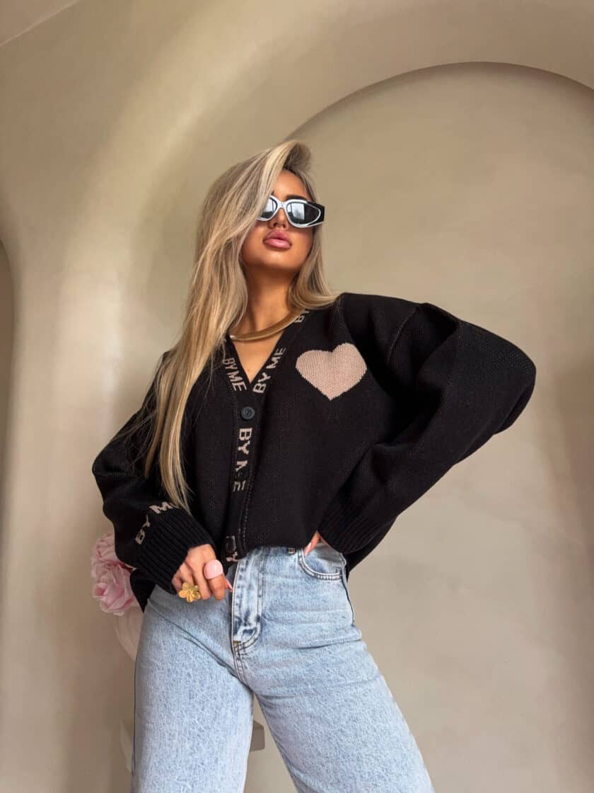 Kardigan SERCA - czarny - obrazek 2