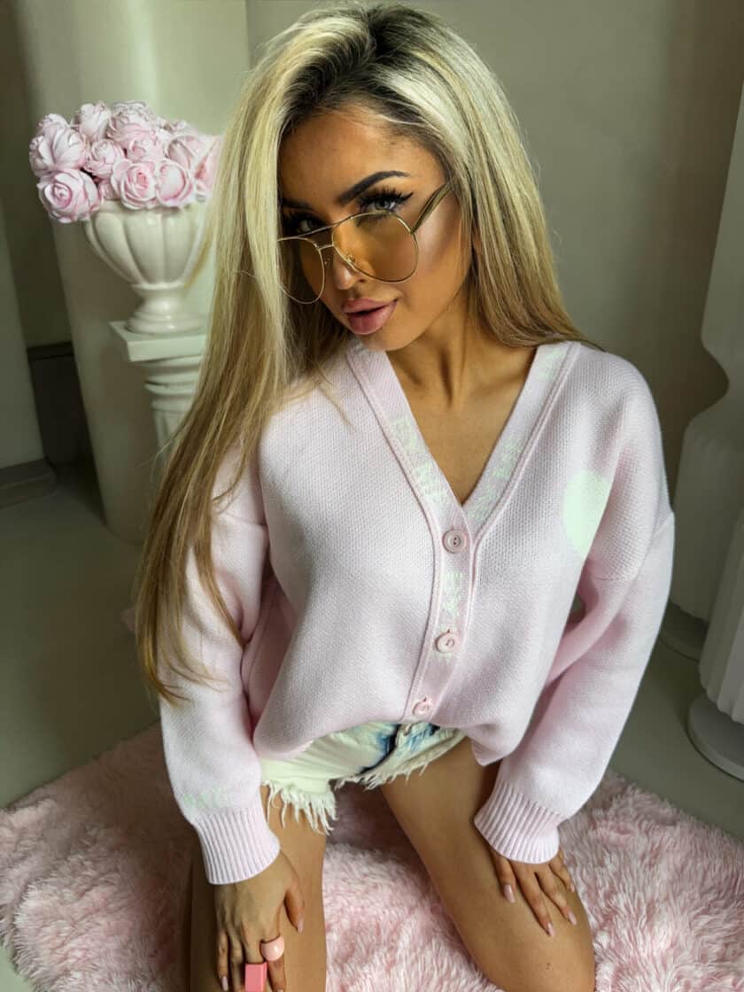 Kardigan SERCA - jasny róż - obrazek 2