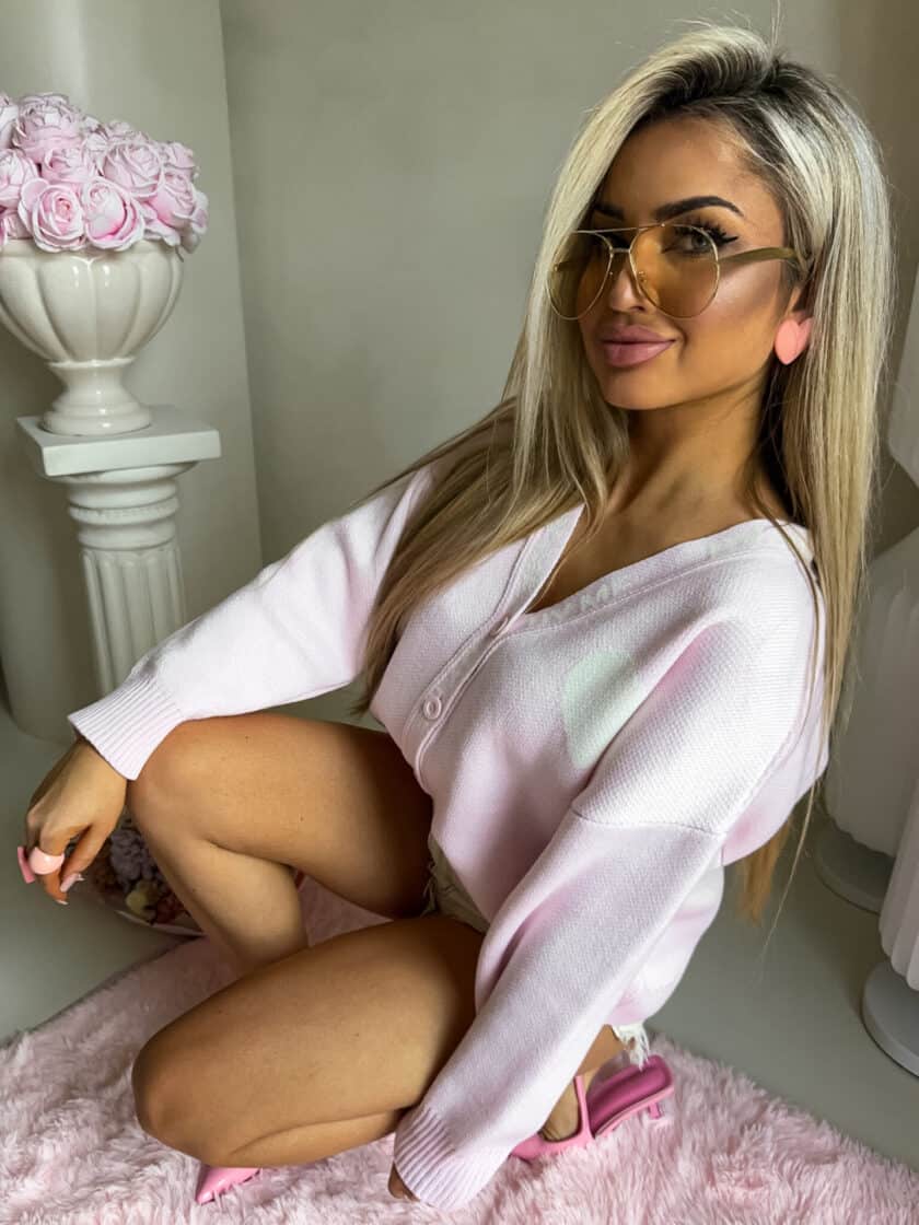 Kardigan SERCA - jasny róż - obrazek 4