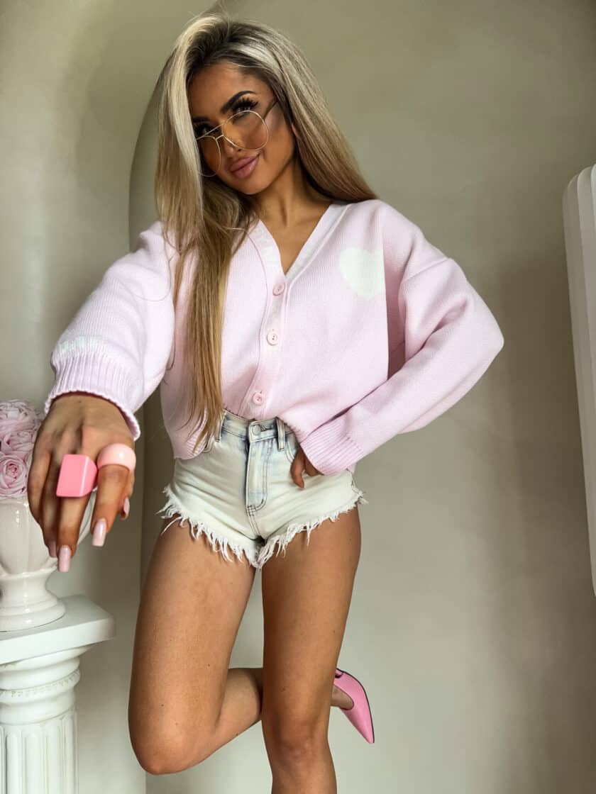 Kardigan SERCA - jasny róż - obrazek 3