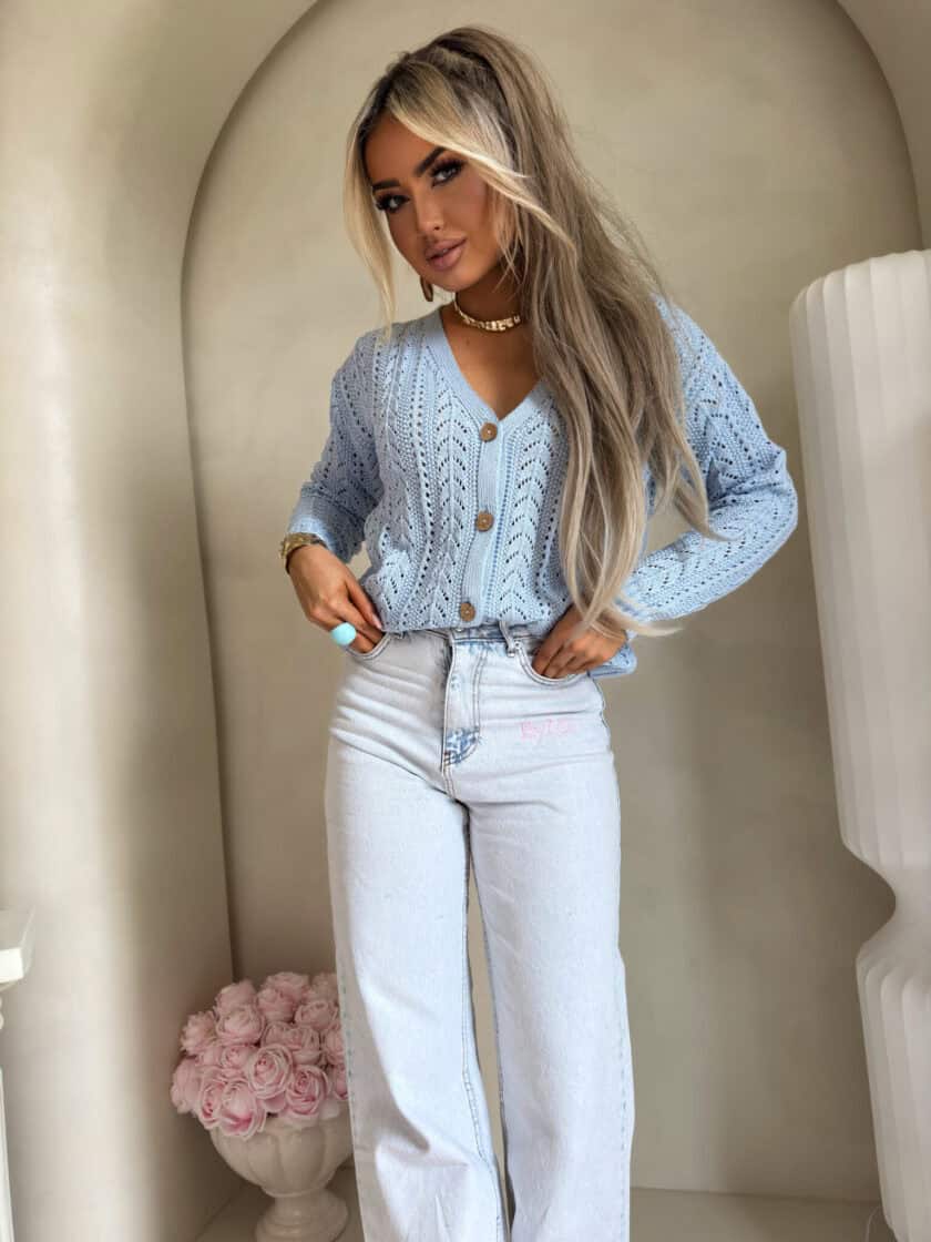 Sweter WOOD – niebieski - obrazek 8