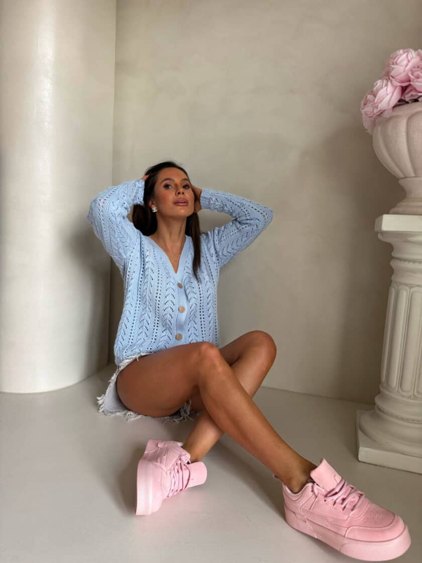 Sweter WOOD – niebieski - obrazek 9