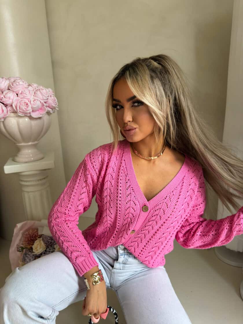 Sweter WOOD – ciemny róż - obrazek 5