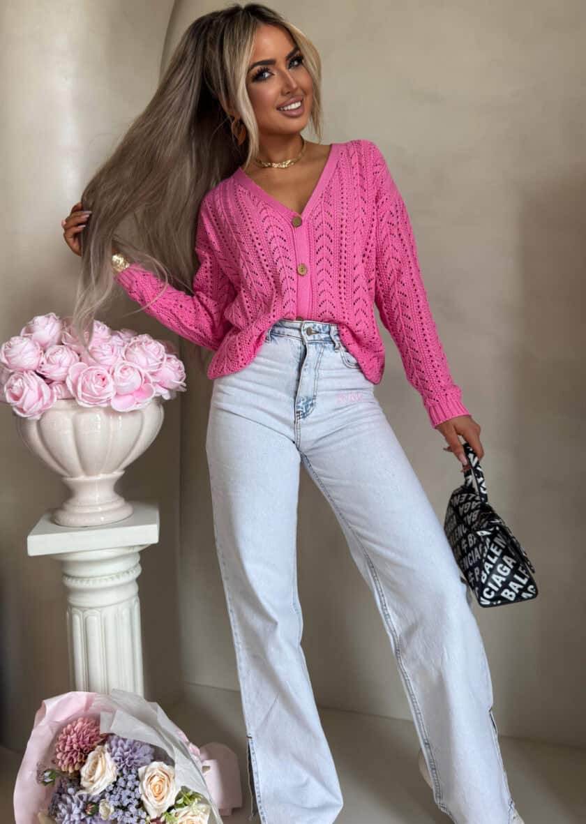 Sweter WOOD – ciemny róż - obrazek 14