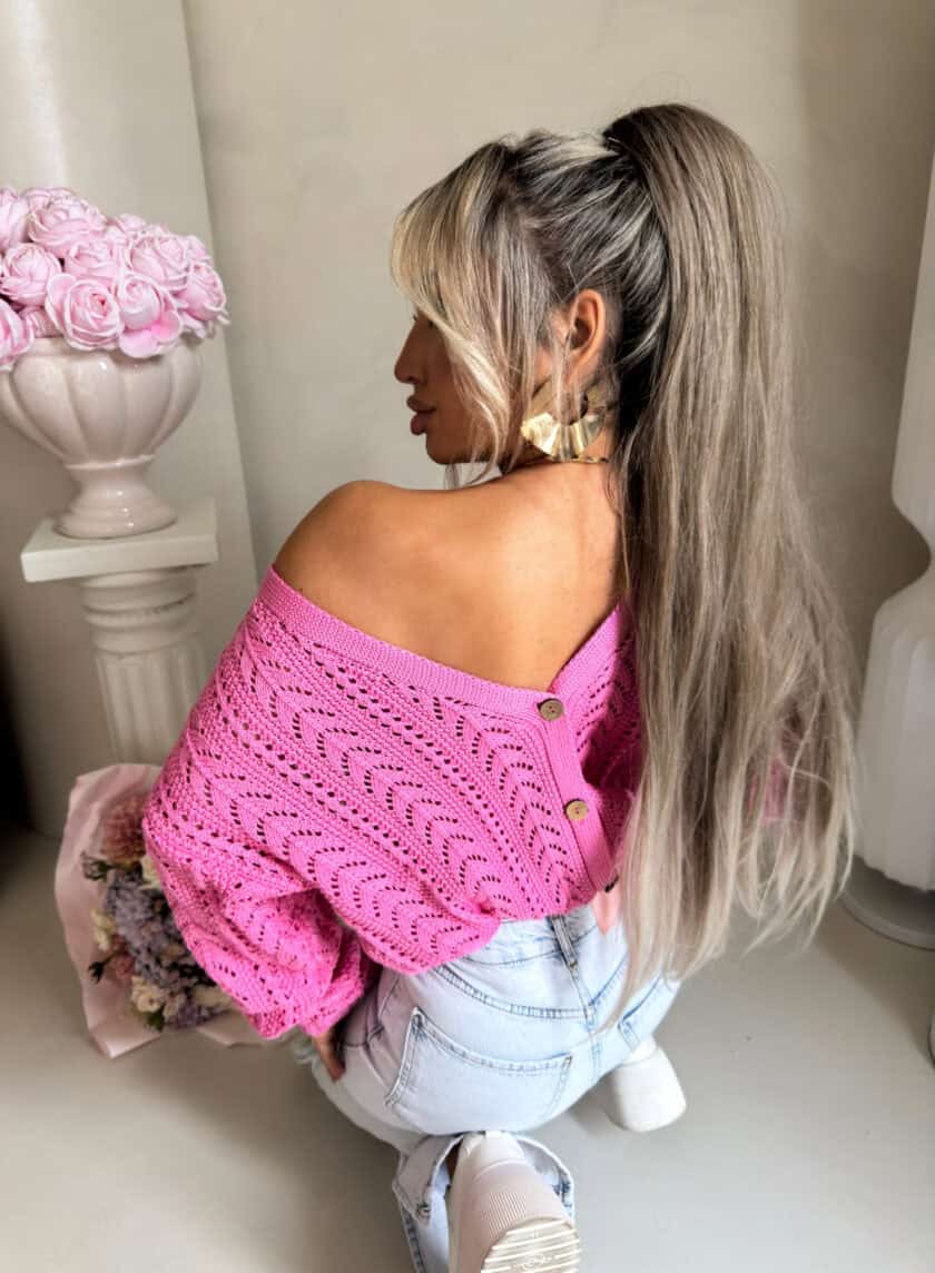 Sweter WOOD – ciemny róż - obrazek 2