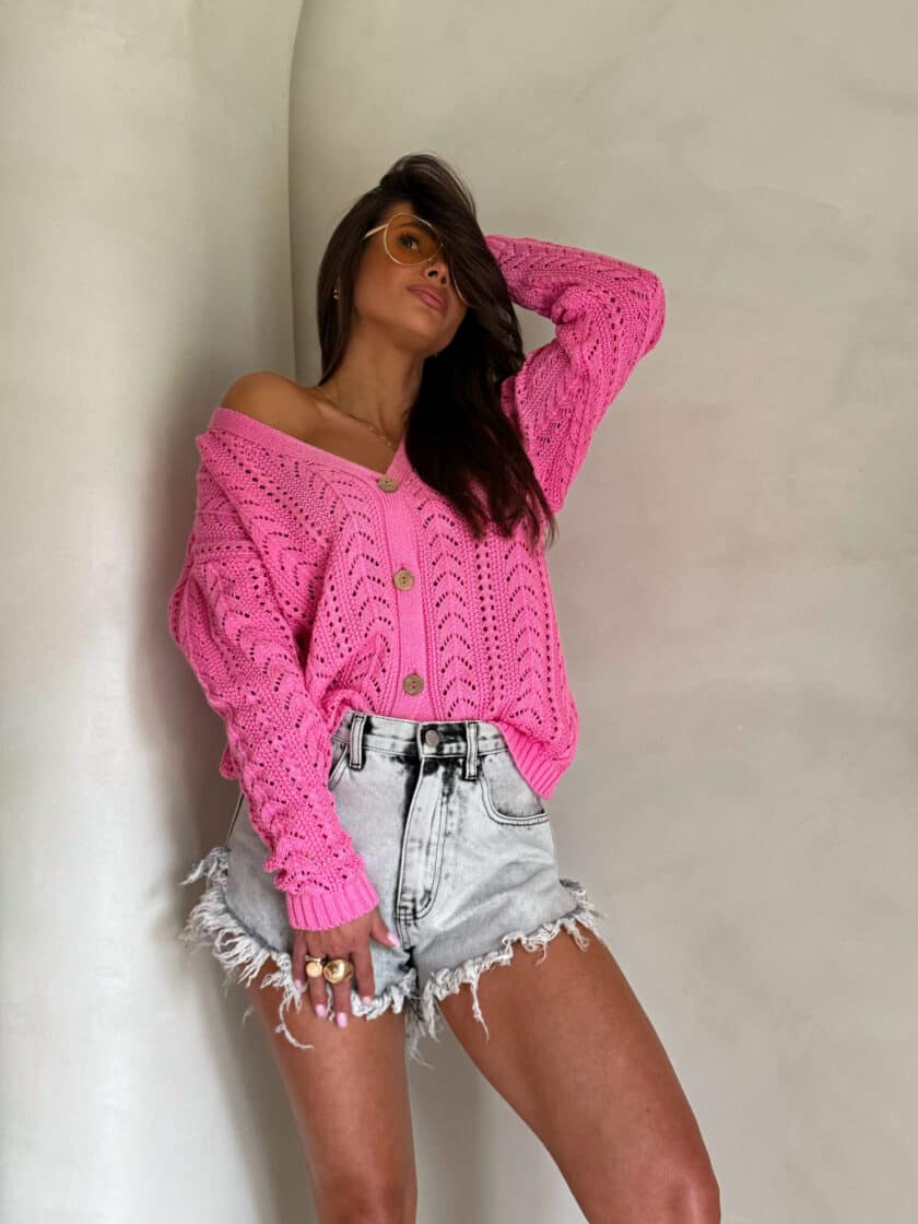 Sweter WOOD – ciemny róż - obrazek 10