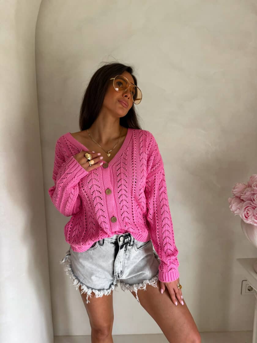 Sweter WOOD – ciemny róż - obrazek 13