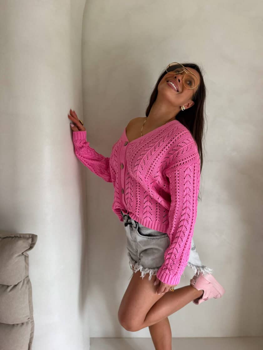 Sweter WOOD – ciemny róż - obrazek 18