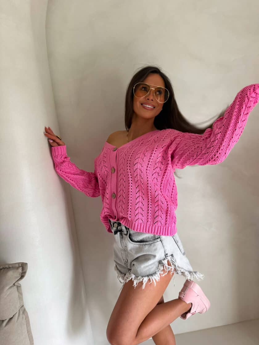 Sweter WOOD – ciemny róż - obrazek 19