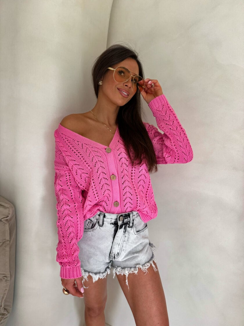 Sweter WOOD – ciemny róż - obrazek 21