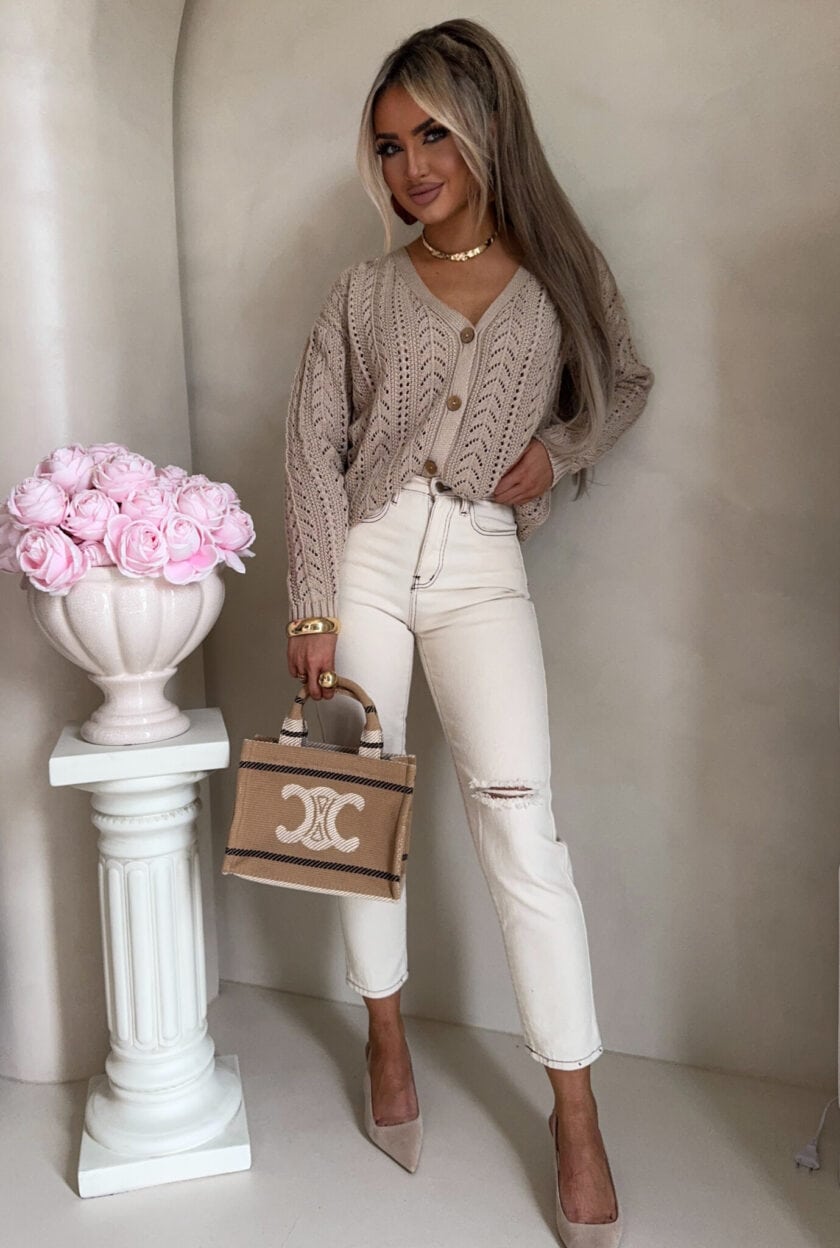 Sweter WOOD – beżowy - obrazek 9