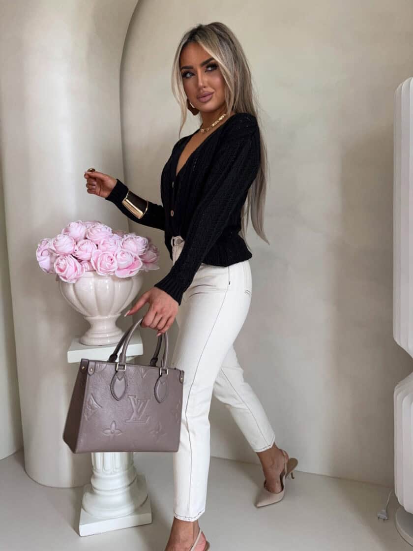 Sweter WOOD – czarny - obrazek 3