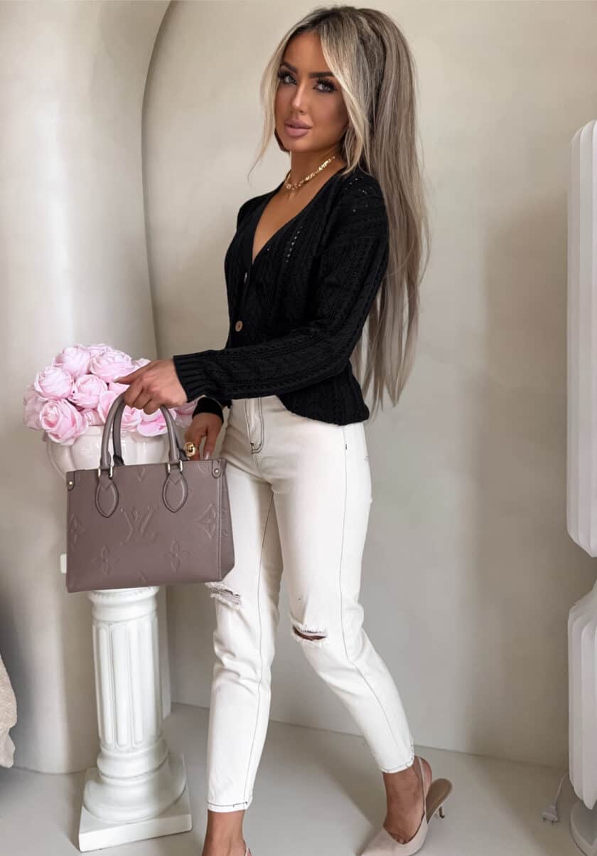 Sweter WOOD – czarny - obrazek 5