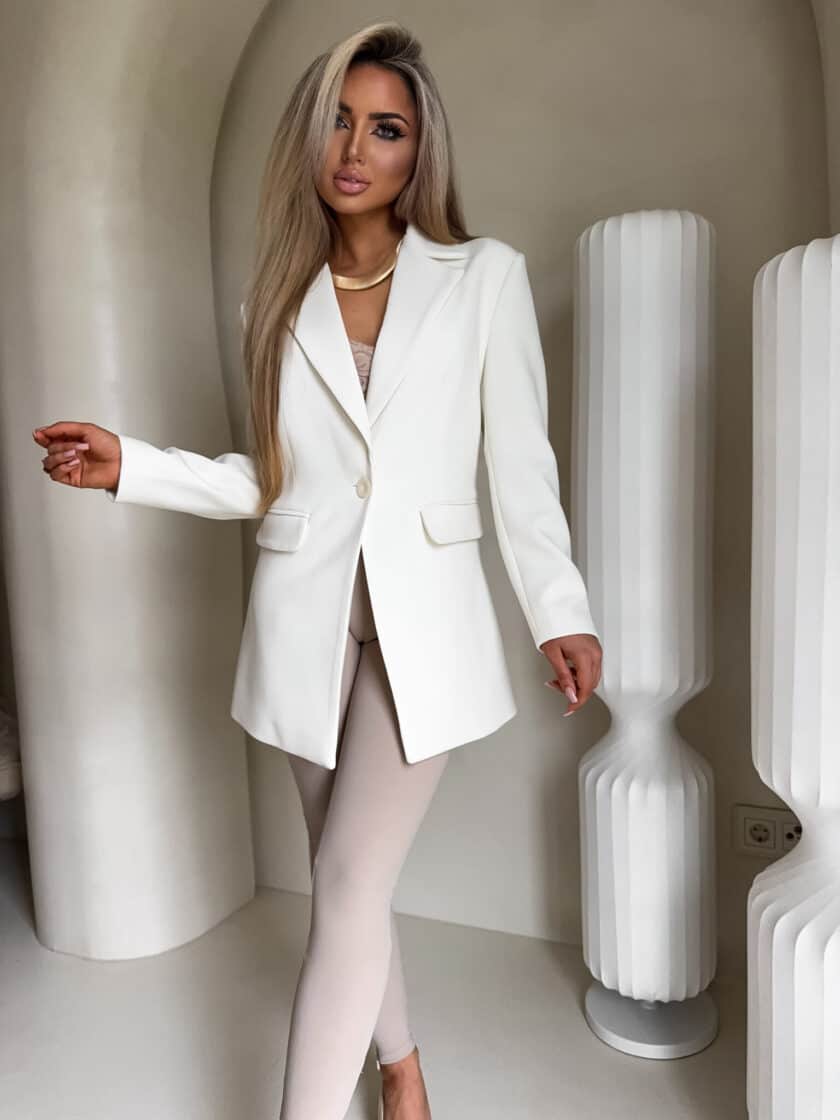 Marynarka LONG – ecru - obrazek 7