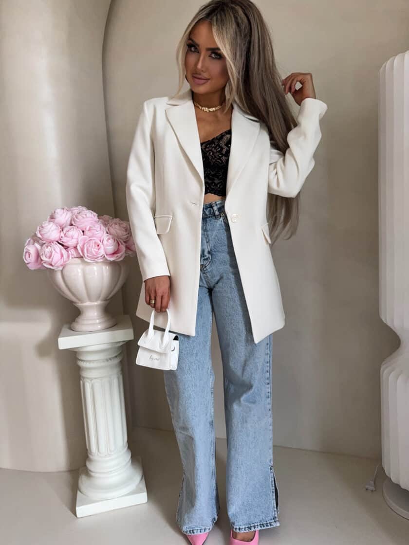 Marynarka LONG – ecru - obrazek 26